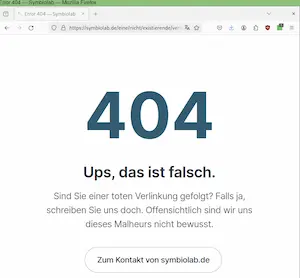 Beispiel einer eigenen Fehlerseite (Error 404)