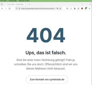 Beispiel einer eigenen Fehlerseite (Error 404)